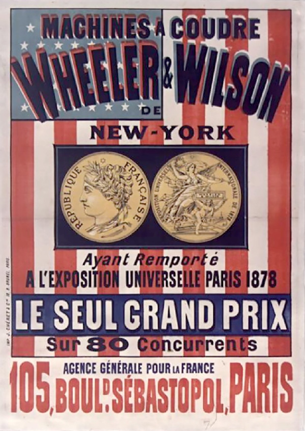 Affiche pour les Machines à coudre Wheeler & Wilson de New York, Jules Chéret, Paris – 1879 © bnf.fr